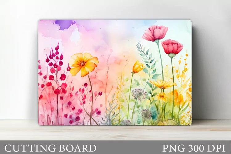 Wildflowers Cutting Board. Kitchen Cutting Board Design