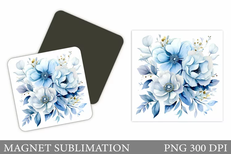 Flowers Square Magnet Design. Flowers Magnet Sublimation