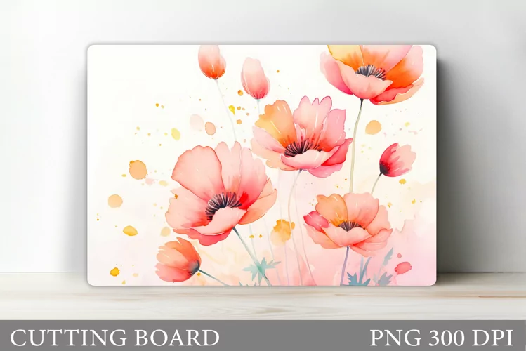 Flowers Cutting Board Sublimation. Wildflowers Cutting Board