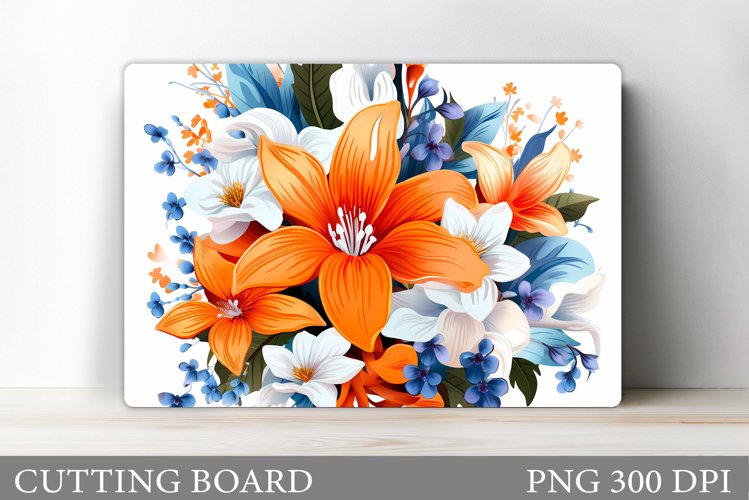 Flowers Cutting Board Design. Flowers Kitchen Cutting Board example image 1
