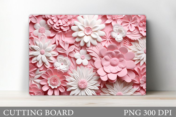 3D Flowers Cutting Board. Kitchen Cutting Board Sublimation