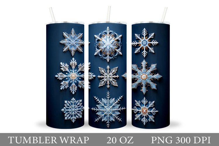 Snowflakes Tumbler Design. Snowflakes Tumbler Sublimation
