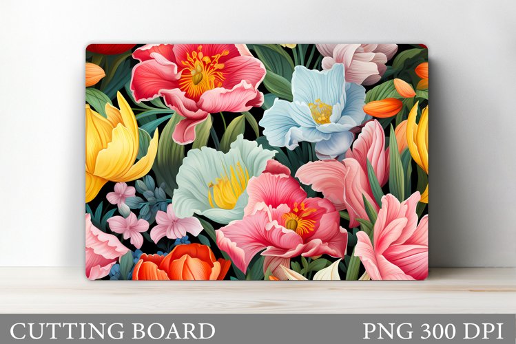 3D Flowers Cutting Board. Kitchen Cutting Board Template