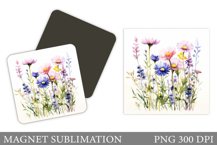 Flowers Magnet Design. Wildflowers Magnet Sublimation