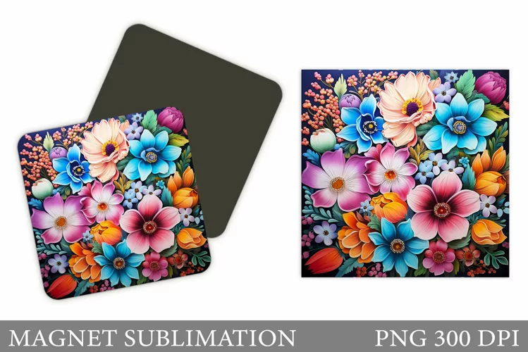 Flowers Magnet Design. Flowers Magnet Sublimation