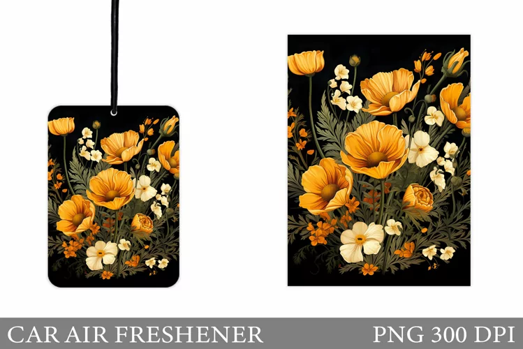 Floral Car Air Freshener. Flowers Car Air Freshener Design