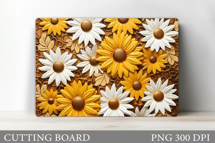 Flowers Cutting Board. Daisy Kitchen Cutting Board Design