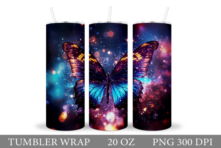 Butterfly Tumbler Design. Butterfly Glitter Tumbler