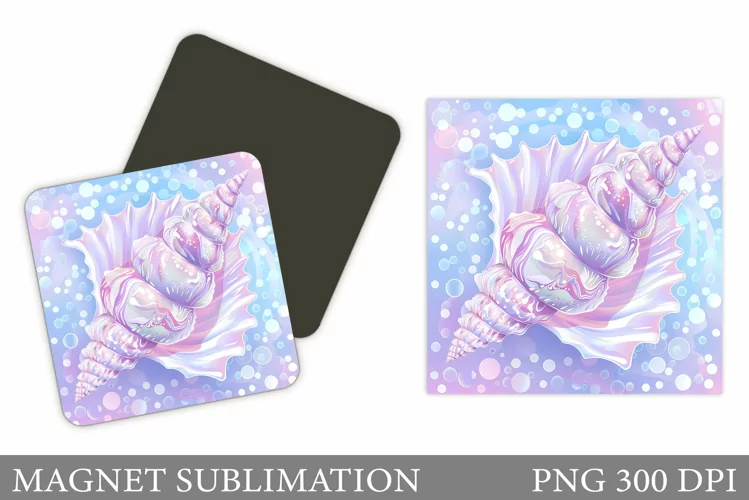 Seashell Magnet Design. Sea Magnet Sublimation