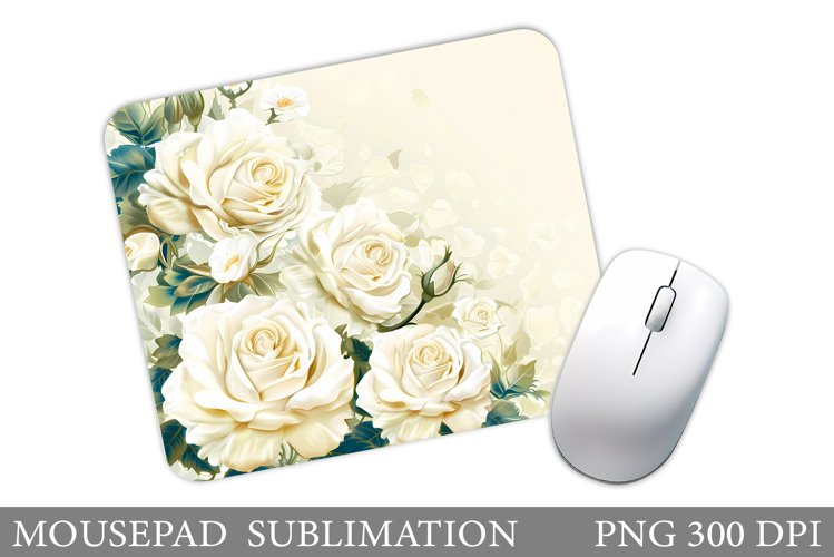 Roses Mouse Pad Sublimation. Flowers Mouse Pad Design example image 1