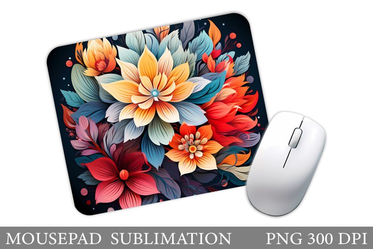 Flowers Mouse Pad Sublimation. Flowers Mouse Pad Design