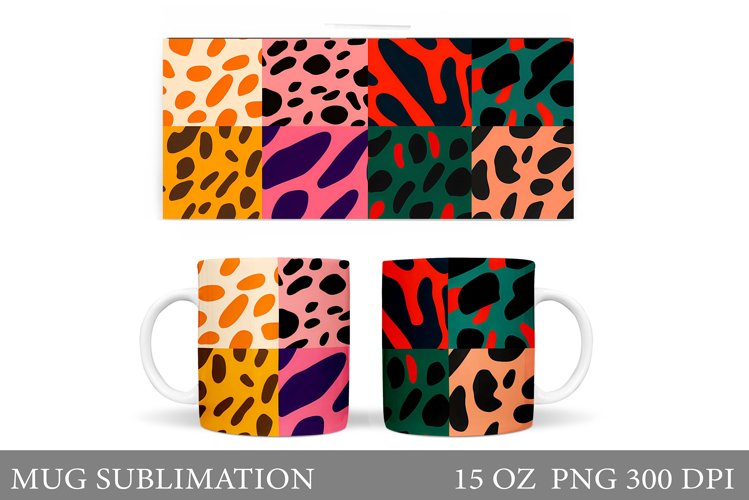 Abstract Spots Mug Design. Abstract Mug Wrap Sublimation