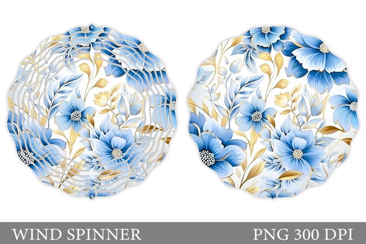 Flowers Wind Spinner Design. Flowers Spinner Sublimation example image 1