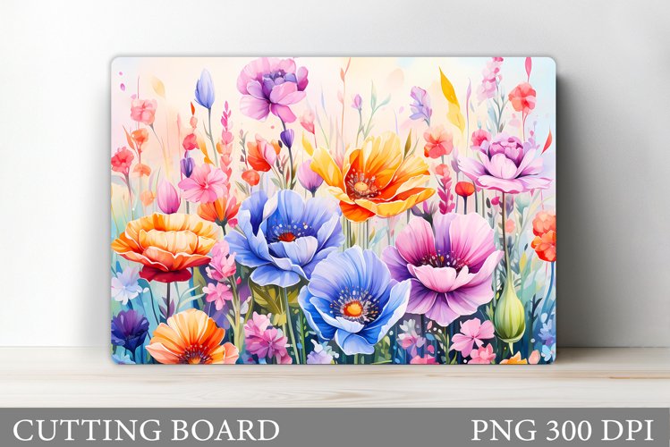 Wildflowers Cutting Board. Flowers Cutting Board Sublimation example image 1