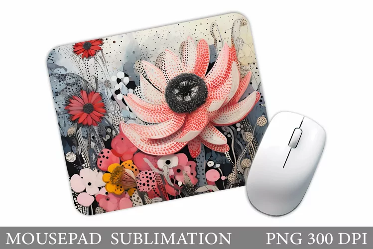 Flowers Mouse Pad Sublimation. Flowers Mouse Pad Design