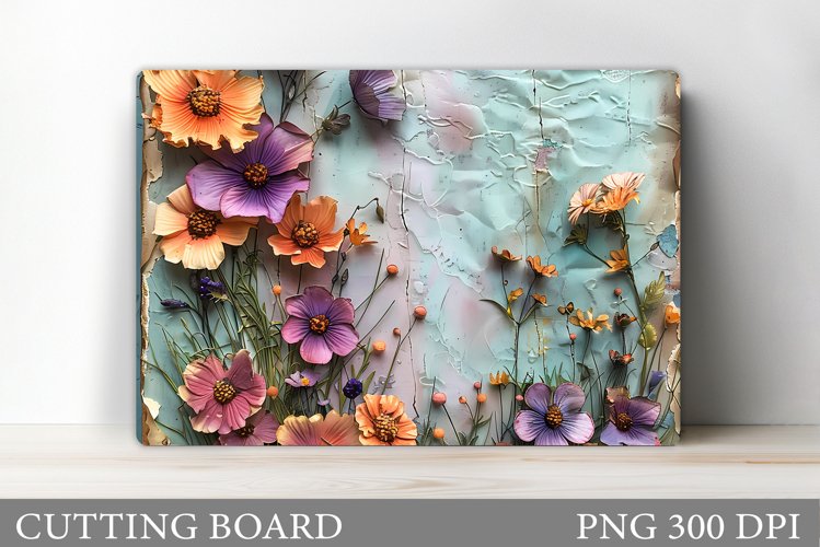 3D Flowers Cutting Board. Flowers Kitchen Cutting Board example image 1