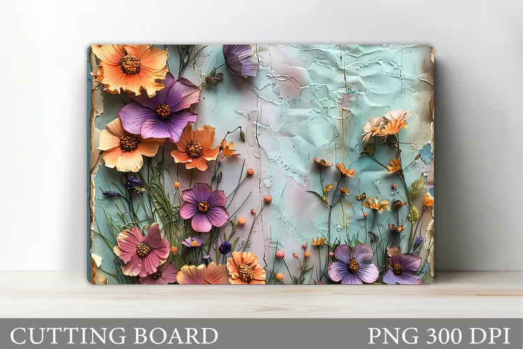 3D Flowers Cutting Board. Flowers Kitchen Cutting Board