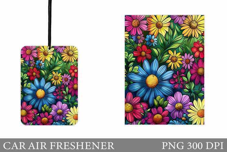 Floral Car Air Freshener. Flowers Car Air Freshener Design