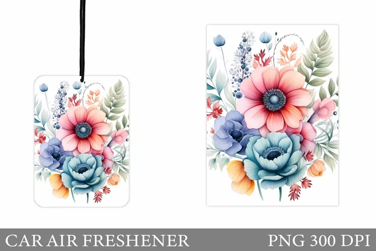 Floral Car Air Freshener. Flowers Car Air Freshener Design