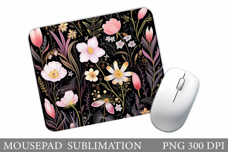 Flowers Mouse Pad Sublimation. Flowers Mouse Pad Design