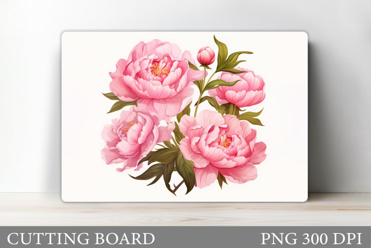 Peony Cutting Board Design. Flowers Cutting Board example image 1