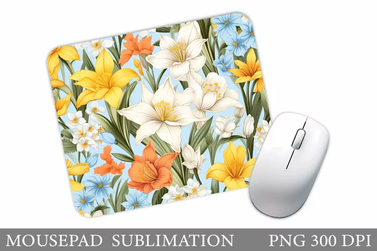 Flowers Mouse Pad Sublimation. Flowers Mouse Pad Design