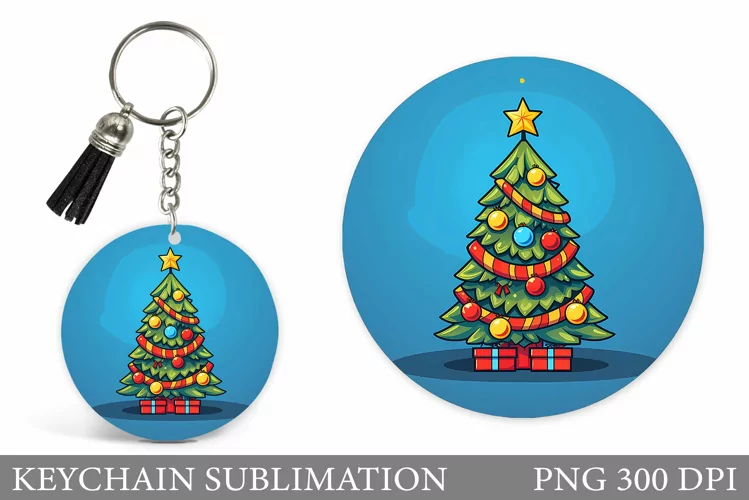 Christmas Tree Keychain. Christmas Keychain Sublimation