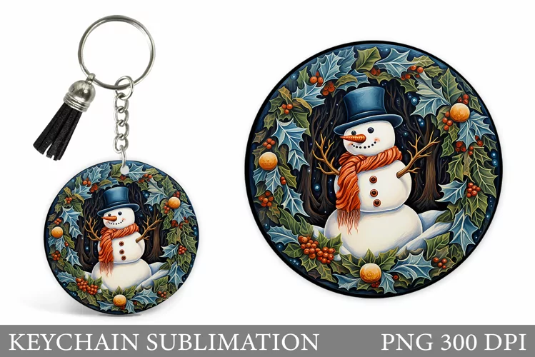 Snowman Keychain. Snowman Keychain Sublimation