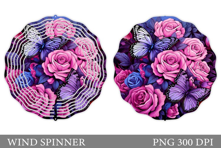 Butterflies Wind Spinner. Flowers Wind Spinner Sublimation example image 1