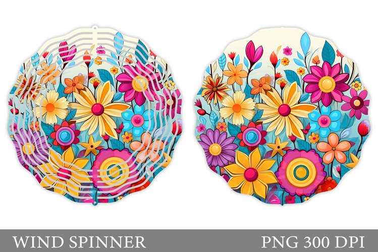 Flowers Wind Spinner Design. Flowers Wind Spinner Template