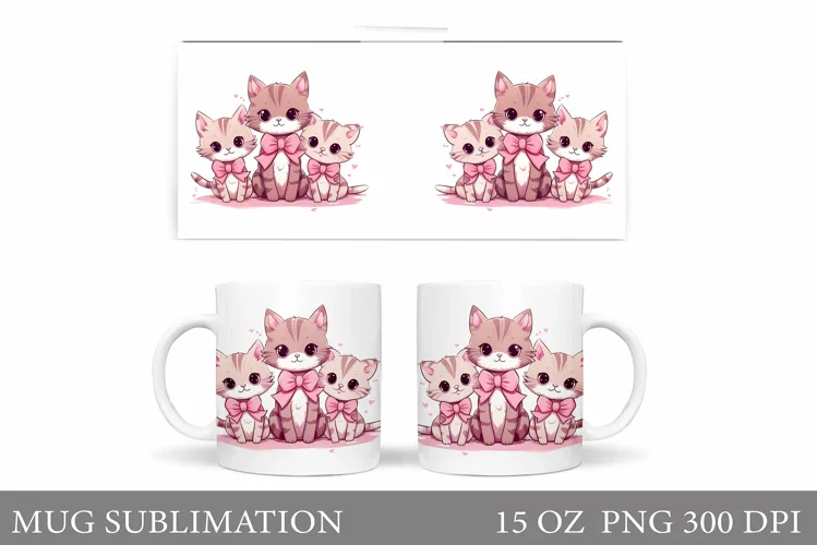Cute Cat Mug Design. Cat Mug Sublimation
