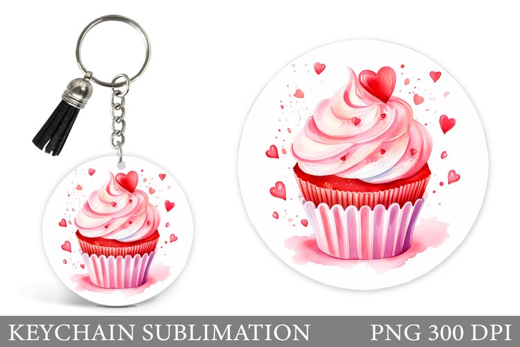 Valentine Cupcake Keychain. Valentine Keychain Design