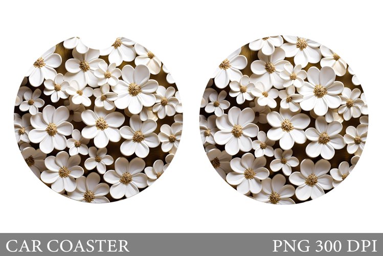 Flowers Car Coaster Design. 3D Flowers Car Coaster example image 1