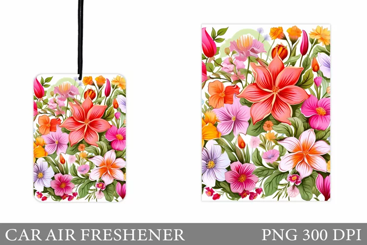 Floral Car Air Freshener. Flowers Car Air Freshener Design