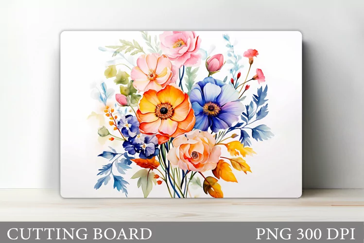 Flowers Cutting Board. Summer Cutting Board Sublimation