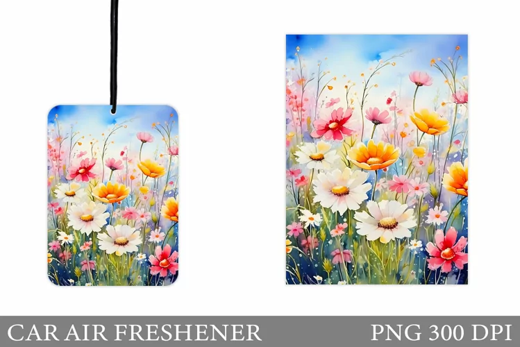 Daisy Flowers Car Air Freshener. 3D Floral Car Air Freshener