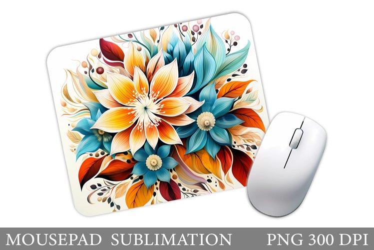 Flowers Mouse Pad Sublimation. Floral Mouse Pad Design