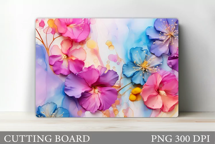 Flowers Cutting Board Design. Cutting Board Sublimation