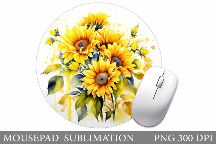 Flowers Mouse Pad Design. Sunflowers Mouse Pad Sublimation