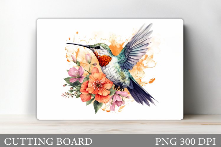 Hummingbird Cutting Board. Flowers Kitchen Cutting Board