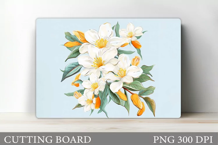 Flowers Cutting Board. Kitchen Cutting Board Sublimation