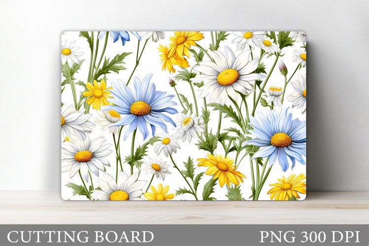 Daisy Flowers Cutting Board. Flowers Kitchen Cutting Board example image 1