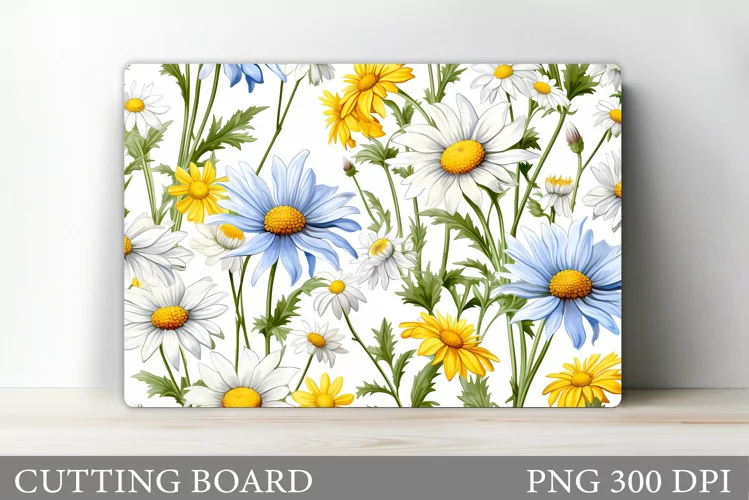 Daisy Flowers Cutting Board. Flowers Kitchen Cutting Board