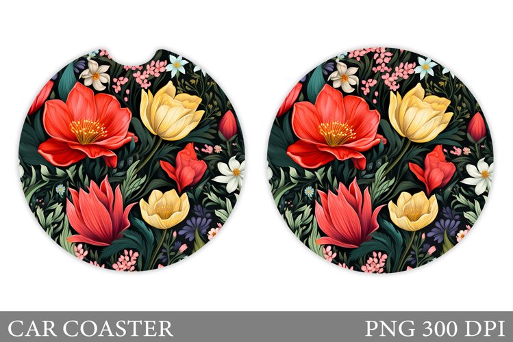 3D Flowers Car Coaster. Flowers Car Coaster Design