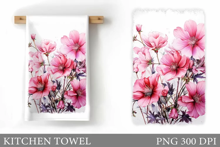 Flowers Kitchen Towel. Flowers Kitchen Towel Design