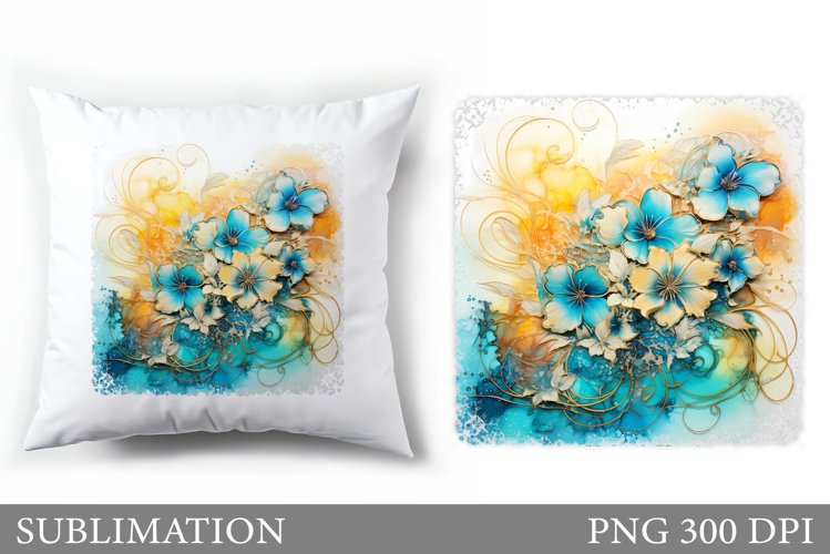 Floral Sublimation. Flowers Pillow Sublimation