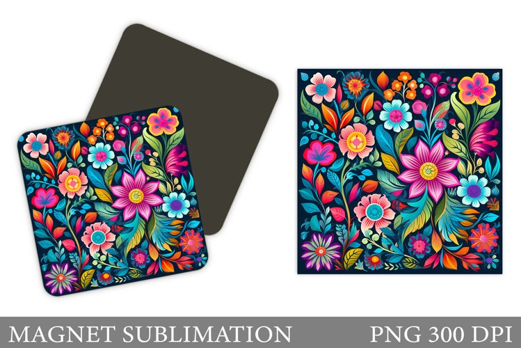 Flowers Magnet Design. Flowers Magnet Sublimation example image 1
