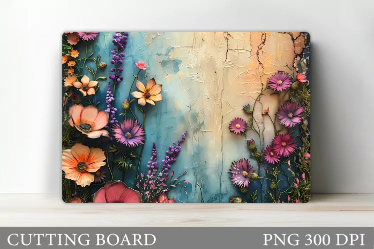 3D Flowers Cutting Board. Floral Cutting Board Design
