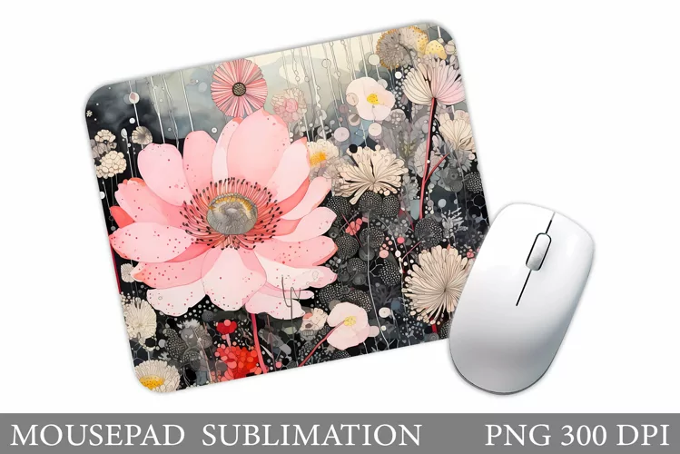 Flowers Mouse Pad Design. Floral Mouse Pad Sublimation
