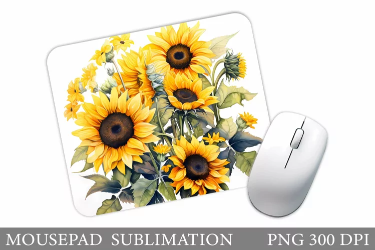 Sunflowers Mouse Pad. Flowers Mouse Pad Design